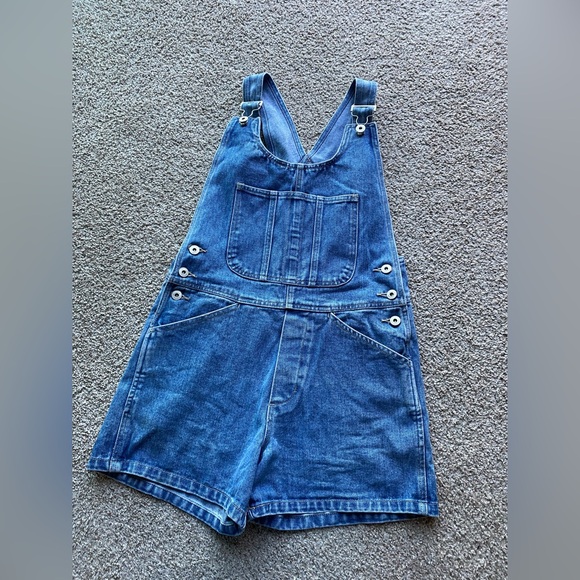 Vintage Y2K Xhilaration Jean Short Overalls size 5 - Picture 1 of 7